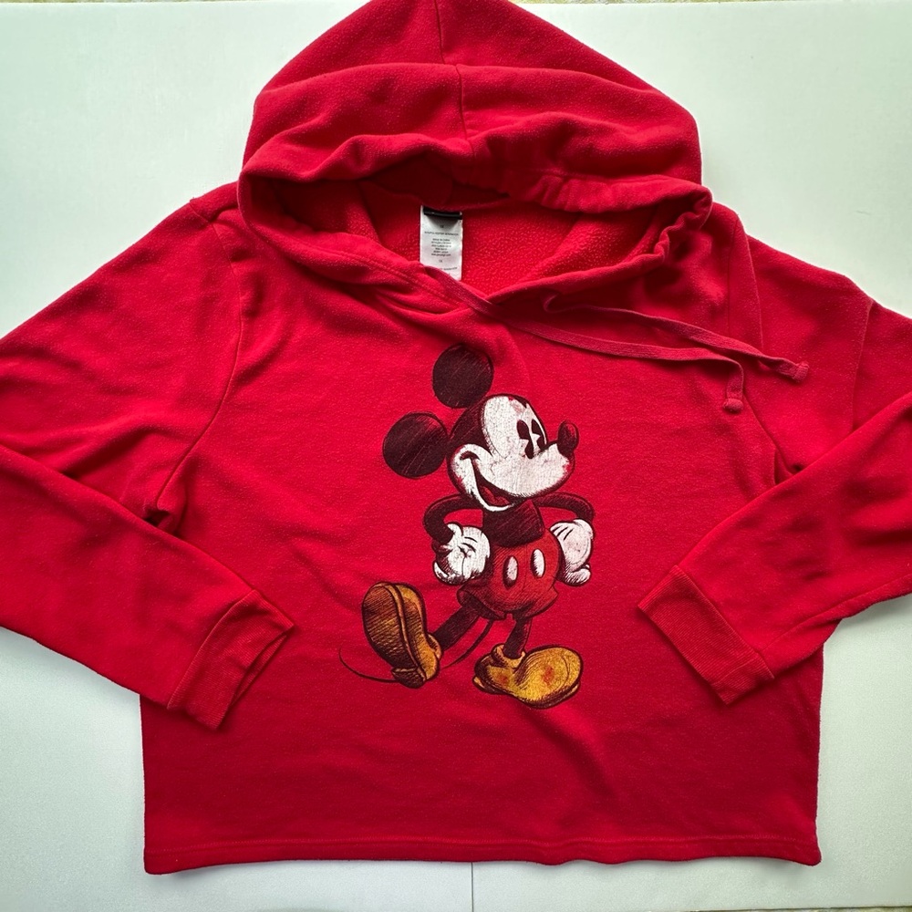 Disney Mickey Mouse red long sleeve pullover hoodie juniors‎ 1x